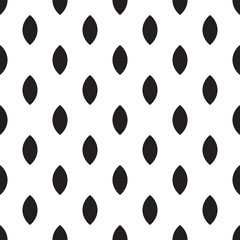 Black and white seamless vector pattern with lemon-shaped elements