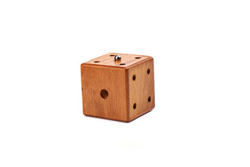 Puzzle magic cube three-dimensional maze on a white background.