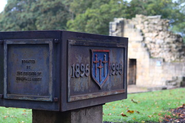 A historical artefact donated to the grounds of Kirkstall Abbey 