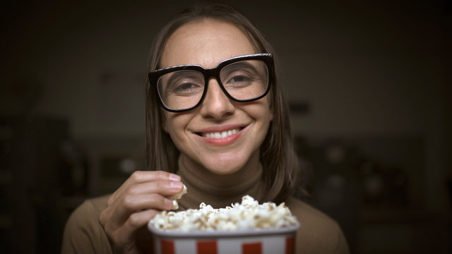 Woman watching a romantic movie