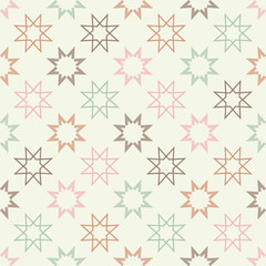Seamless pattern with Decorative Snowflakes and Stars. Vector illustration for web design or print.