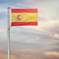 Flag of Spain in the sky