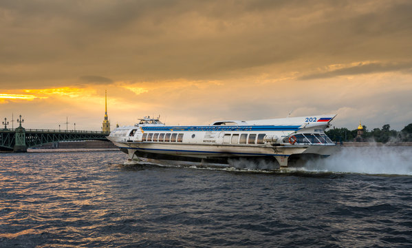 Hydrofoil on Neva River in St Petersburg