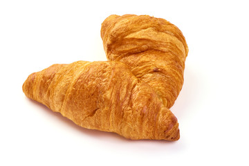 Traditional croissants, isolated on white background
