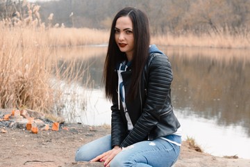 portrait of young woman in the park