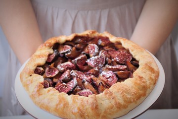 galette with plums figs