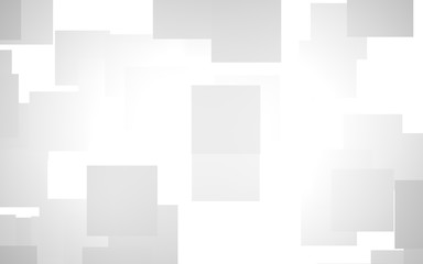 White abstract background. Misty backdrop with grey squares. 3D illustration