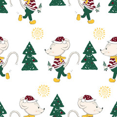 Chinese Zodiac Sign Year of Rat. Symbol of 2020. Perfect for wrapping.