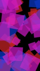 Multicolored translucent hexagons on dark background. Vertical image orientation. 3D illustration