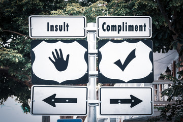 Street Sign Compliment versus Insult