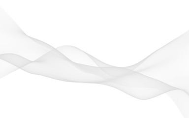 White abstract background. Fluttering white scarf. Waving on wind white fabric. 3D illustration
