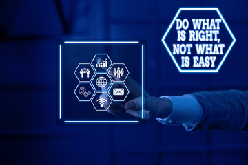 Word writing text Do What Is Right Not What Is Easy. Business photo showcasing willing to stand up...