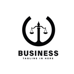 balance in W initial law logo design inspiration