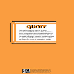 Obraz premium Illustration vector: typography design. Remark quote text box poster template concept. Blank empty frame citation. Quotation paragraph symbol icon. Double bracket comma mark. Bubble dialogue banner.