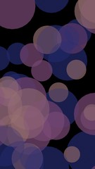 Gray translucent circles on a dark background. 3D illustration