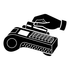 Pos terminal icon. Simple illustration of pos terminal vector icon for web design isolated on white background