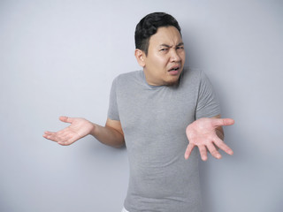 Asian Man Shrug Shoulder I don't Know Gesture