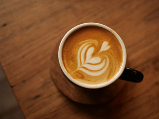 coffee latte art in coffee shop