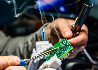 Technical support worker drops the fee PCB