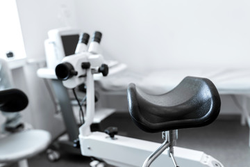 Colposcope in the gynecologist's office. Female health concept