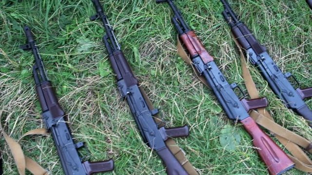 Arsenal of firearms weapon, AK-47, Kalashnikov