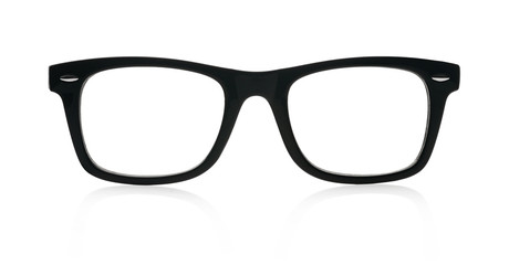 glasses in black frame