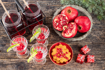 Red pomegranate with celebration concept