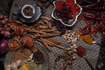 spices herbs seasoning condiment. food ingredient cuisine