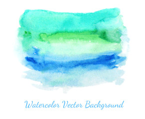 Watercolor texture spot in graded wash technique with different colors.