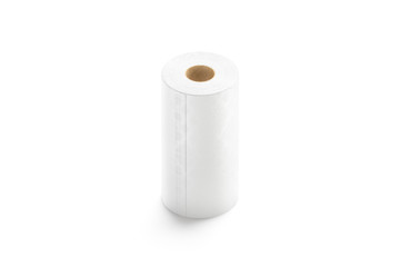 Blank white paper towel mock up stand isolated