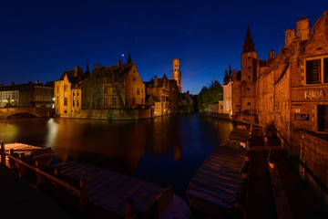 Fototapeta na wymiar Bruges Belgium Night View