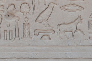 Ancient stone images in the Luxor Temple