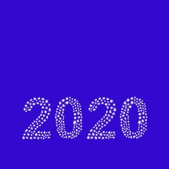 Simple square blue background new year 2020