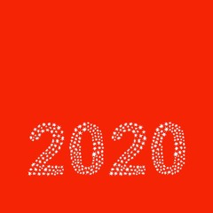 New year 2020 simple square red background