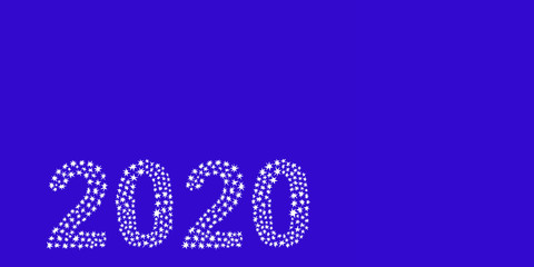 Simple horizontal blue background new year 2020
