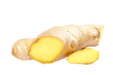 Ginger root isolated on a white background