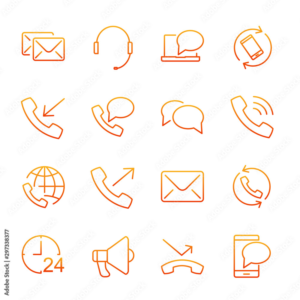Poster Simple Set Communication icon template color editable. Communication Support and more symbol vector sign isolated on white background illustration for graphic and web design.