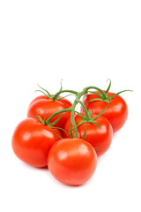 Fresh red tomato, on a white background.