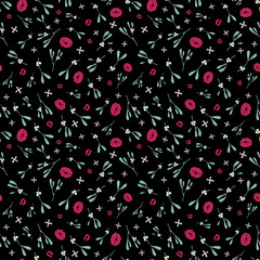 Ditsy Mistletoe seamless repeat