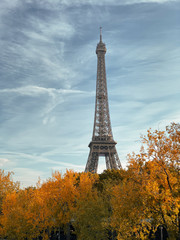 Top of the Eiffel Tower in Autumn, Paris in the Fall