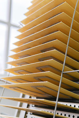 freshly baked wafer sheets move along the conveyor of a confectionery factory