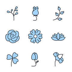 Flower set  icon template color editable. Flower pack symbol vector sign isolated on white background illustration for graphic and web design.