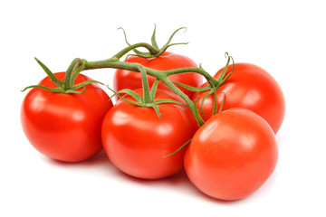 Fresh red tomato, on a white background.