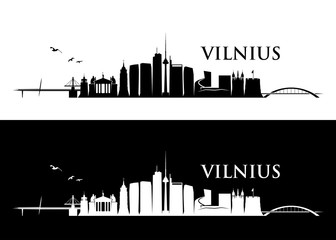 Vilnius skyline - Lithuania - vector illustration