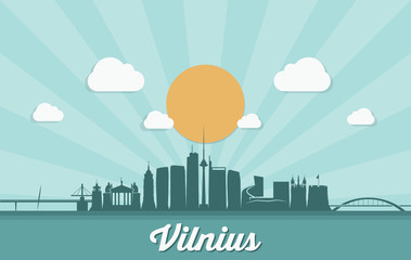 Vilnius skyline - Lithuania - vector illustration