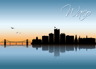 Waco skyline - Texas, United States of America, USA - vector illustration