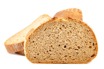 Loaf of bread isolated on white background