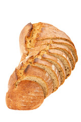 Loaf of bread isolated on white background