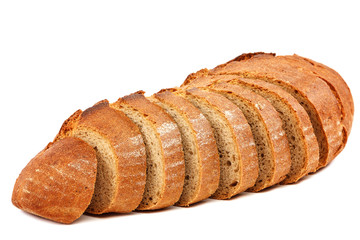 Loaf of bread isolated on white background