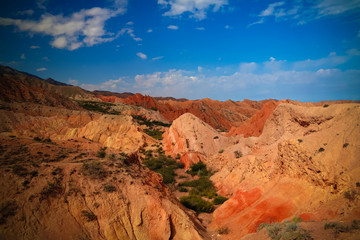 Panorama of Skazka aka Fairytale canyon, Issyk-Kul, Kyrgyzstan